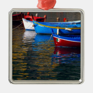 Europa, Italië, Cinque Terry, boten in Vernazza Metalen Ornament