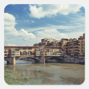 Europa, Italië, Florence. De Ponte Vecchio Vierkante Sticker