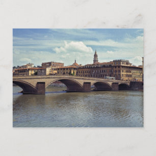 Europa, Italië, Florence. De rivier de Arno stroom Briefkaart