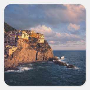 Europa, Italië, Manarola. De klifgeneste Vierkante Sticker