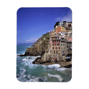 Europa, Italië, Riomaggiore. Riomaggiore is gebouw Magneet
