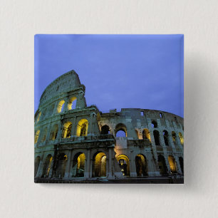 Europa, Italië, Rome. Avondzicht van de Vierkante Button 5,1 Cm