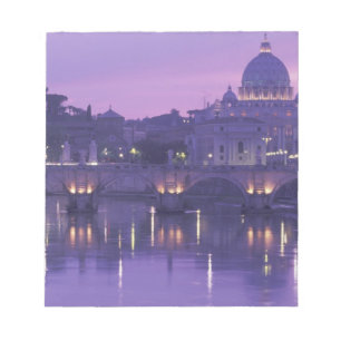 Europa, Italië, Rome. Sint-Pieter en Ponte Sant Notitieblok
