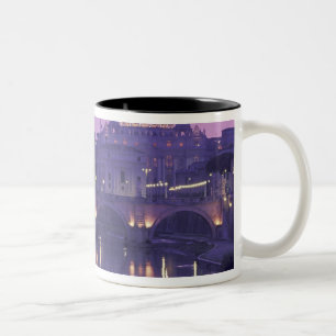 Europa, Italië, Rome. Sint-Pieter en Ponte Sant Tweekleurige Koffiemok