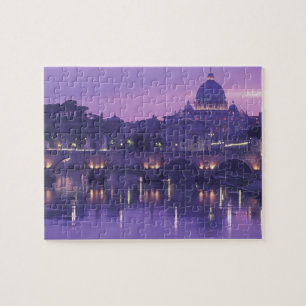 Europa, Italië, Rome. St. Peter's en Ponte Sant Legpuzzel
