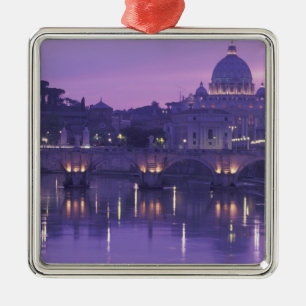 Europa, Italië, Rome. St. Peter's en Ponte Sant Metalen Ornament