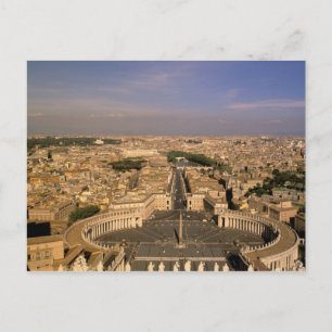 Europa, Italië, Rome, Vaticaanstad. Gezicht vanaf  Briefkaart