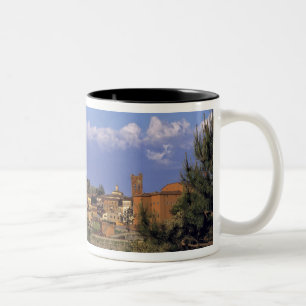 Europa, Italië, San Miniato. Onder een brede, Tweekleurige Koffiemok