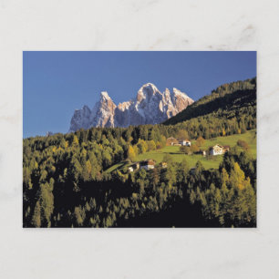 Europa, Italië, San Pietro. De Odle-groep lijkt Briefkaart