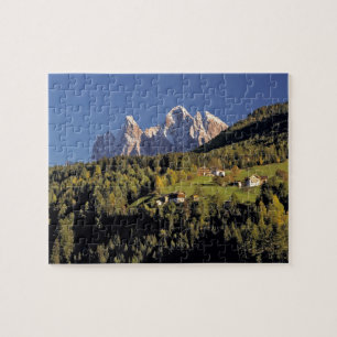 Europa, Italië, San Pietro. De Odle-groep lijkt Legpuzzel