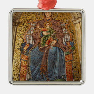 Europa, Italië, Sicilië, Taormina. Madonna & kind Metalen Ornament