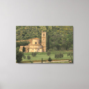 Europa, Italië, Toscane. Abbazia di Sant'Antimo Canvas Afdruk