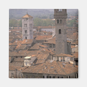 Europa, Italië, Toscane, Lucca, Stads panorama Magneet