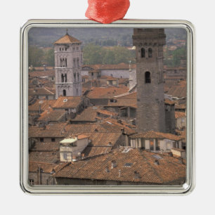 Europa, Italië, Toscane, Lucca, Stads panorama Metalen Ornament