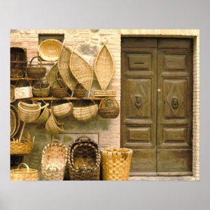 Europa, Italië, Toscane, Montalcino. Basket Poster
