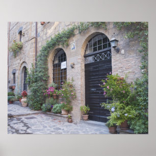 Europa, Italië, Umbrië, Civita, Traditioneel Huis Poster