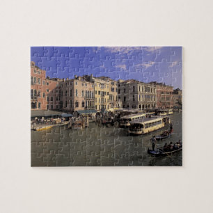 Europa, Italië, Venetië, Boat-verkeer door Rialto Legpuzzel
