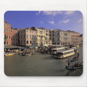 Europa, Italië, Venetië, Botverkeer bij Rialto Muismat