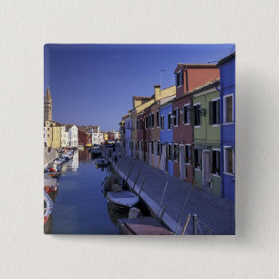Europa, Italië, Venetië, Murano-eiland, Kleurrijk Vierkante Button 5,1 Cm