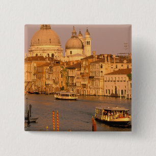 Europa, Italië, Veneto, Venetië. Zonsondergang zic Vierkante Button 5,1 Cm