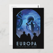 Europa Jupiter Moon Space Sci Fi Briefkaart (Voorkant / Achterkant)