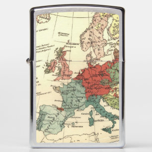 Europa kaart landen Wereld Antiek