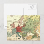 Europa kaart landen Wereld Antiek (Voorkant / Achterkant)