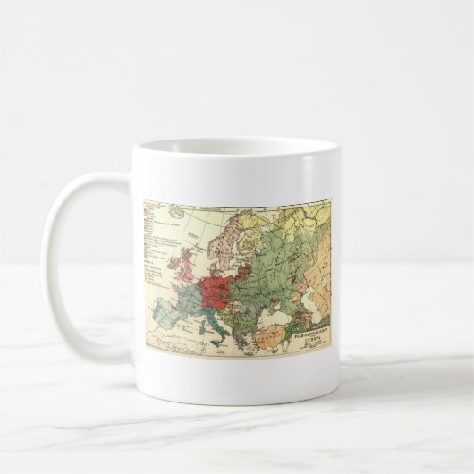 Europa kaart landen Wereld Antiek Koffiemok (Links)