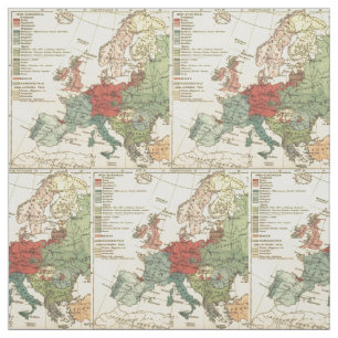 Europa kaart landen Wereld Antiek Stof