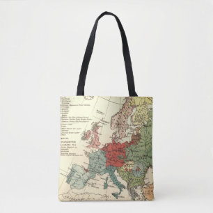 Europa kaart landen Wereld Antiek Tote Bag