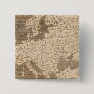 Europa-kaart van Arrowsmith Vierkante Button 5,1 Cm