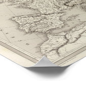 Europa - kleurloze kaart poster (Hoek)