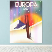 Europa - Maan van Jupiter Ruimtekunst. Canvas Afdruk (Insitu (Houten vloer))