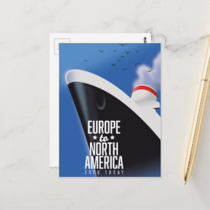 Europa naar Noord-Amerika — Commerciële cruisesche Briefkaart