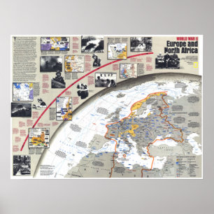 "Europa/Noord-Afrika: 1938/1945 Tweede Wereldoorlo Poster