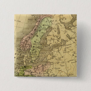 Europa Olney-kaart Vierkante Button 5,1 Cm
