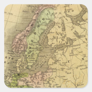 Europa Olney-kaart Vierkante Sticker