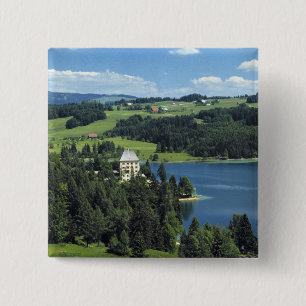 Europa, Oostenrijk, Fuschl. Schloss Fuschl Kasteel Vierkante Button 5,1 Cm