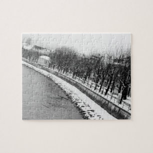 Europa, Oostenrijk, Salzburg. De oever van de rivi Legpuzzel