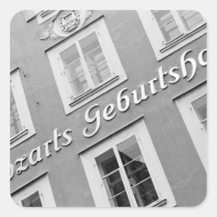 Europa, Oostenrijk, Salzburg. Mozart's geboortehui Vierkante Sticker