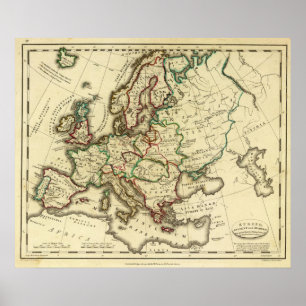 Europa, oud, modern poster