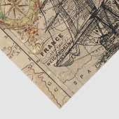 -Europa Oude navigatiekaart Tissuepapier (Detail)