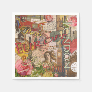 Europa Reizen Vintage Europees Parijs Frankrijk Ku Servetten
