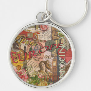 Europa Reizen Vintage Europees Parijs Frankrijk Ku Sleutelhanger