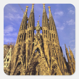 Europa, Spanje, Barcelona, Sagrada Familia Vierkante Sticker
