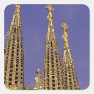 Europa, Spanje, Barcelona Sagrada Familia Vierkante Sticker
