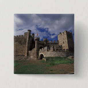 Europa, Spanje, Ponferrada, Leon. Tempeliers Vierkante Button 5,1 Cm