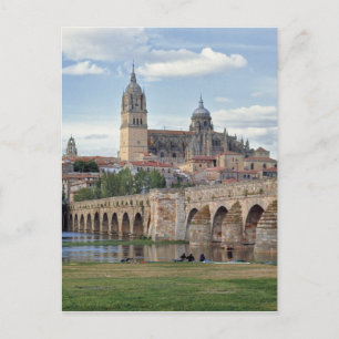 Europa, Spanje, Salamanca. De Romeinse brug over Briefkaart