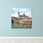 Europa, Spanje, Salamanca. De Romeinse brug over Canvas Afdruk (Insitu (Houten vloer))