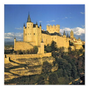 Europa, Spanje, Segovia. Het imponerende Alcazar, Foto Afdruk